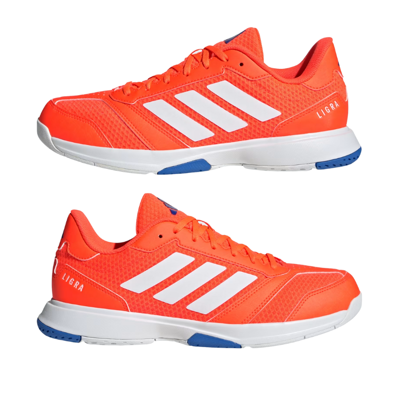 Tênis Adidas de Quadra Ligra 8 Branco e Laranja